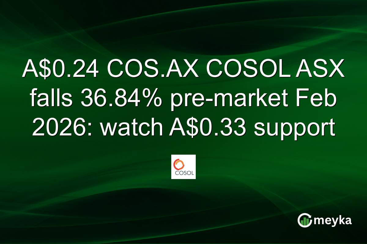 A$0.24 COS.AX COSOL ASX falls 36.84% pre-market Feb 2026: watch A$0.33 support