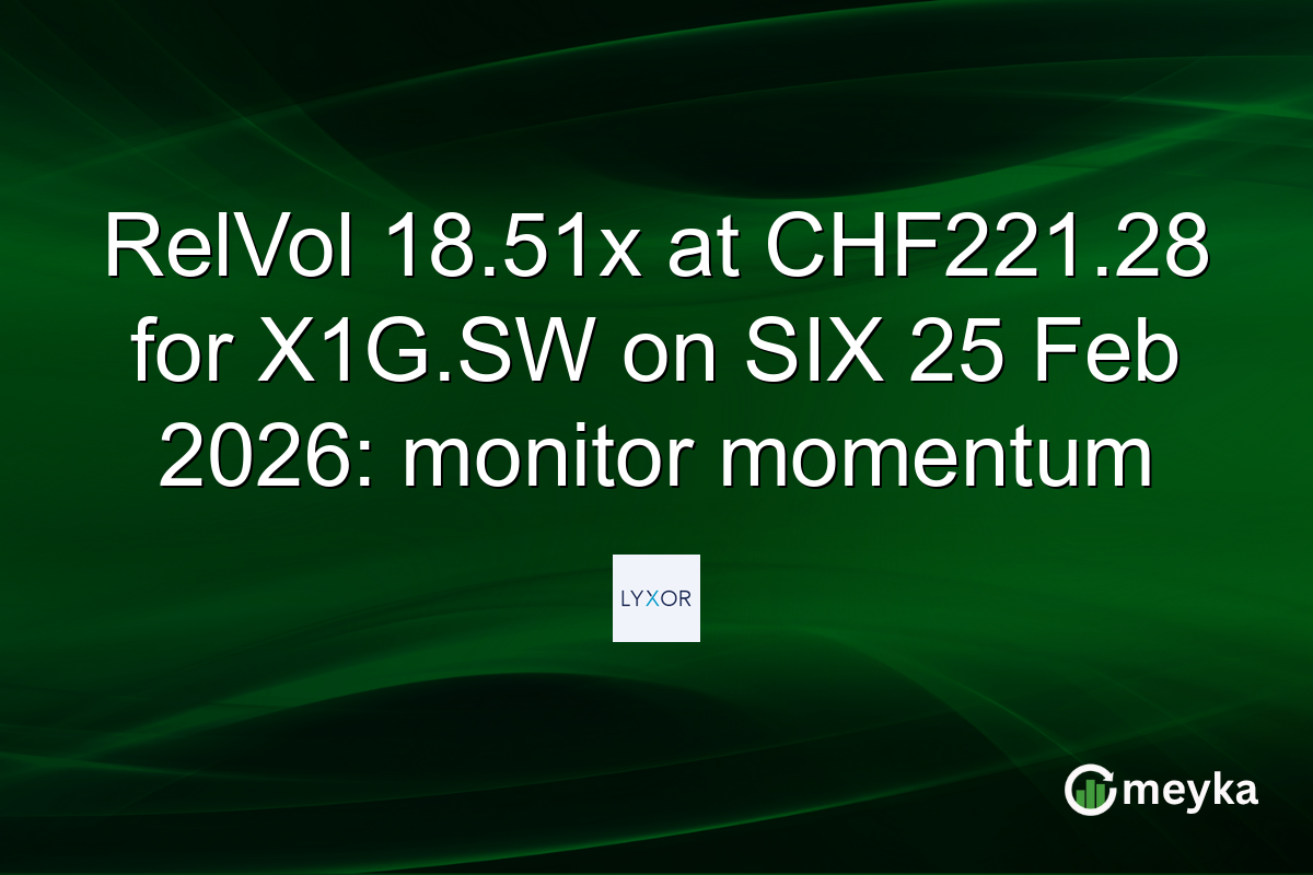 RelVol 18.51x at CHF221.28 for X1G.SW on SIX 25 Feb 2026: monitor momentum