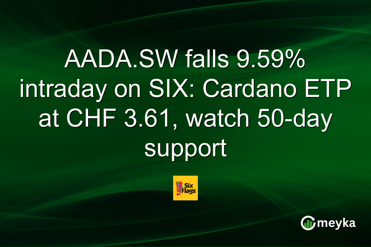 AADA.SW falls 9.59% intraday on SIX: Cardano ETP at CHF 3.61, watch 50-day support