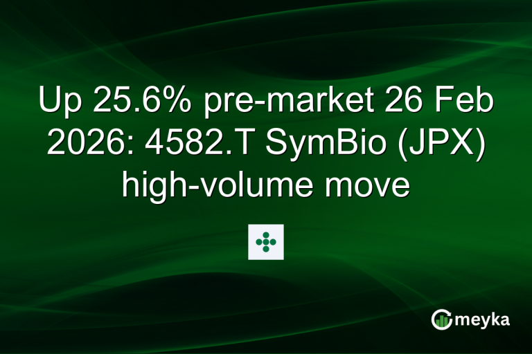 Up 25.6% pre-market 26 Feb 2026: 4582.T SymBio (JPX) high-volume move