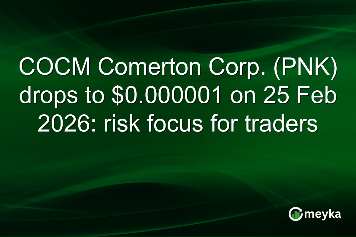 COCM Comerton Corp. (PNK) drops to $0.000001 on 25 Feb 2026: risk focus for traders