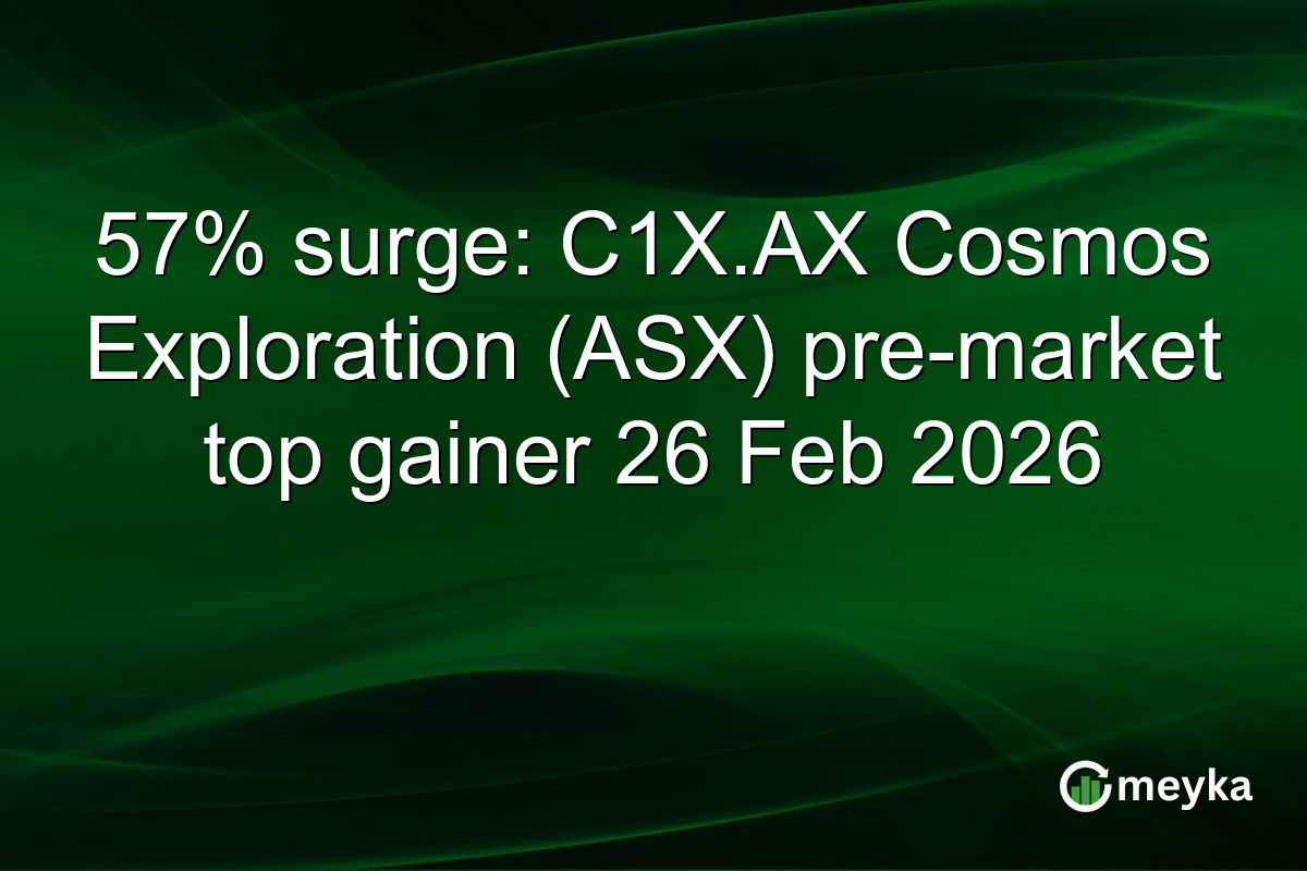57% surge: C1X.AX Cosmos Exploration (ASX) pre-market top gainer 26 Feb 2026