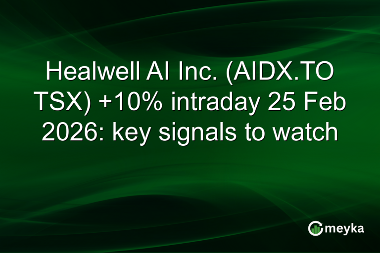 Healwell AI Inc. (AIDX.TO TSX) +10% intraday 25 Feb 2026: key signals to watch