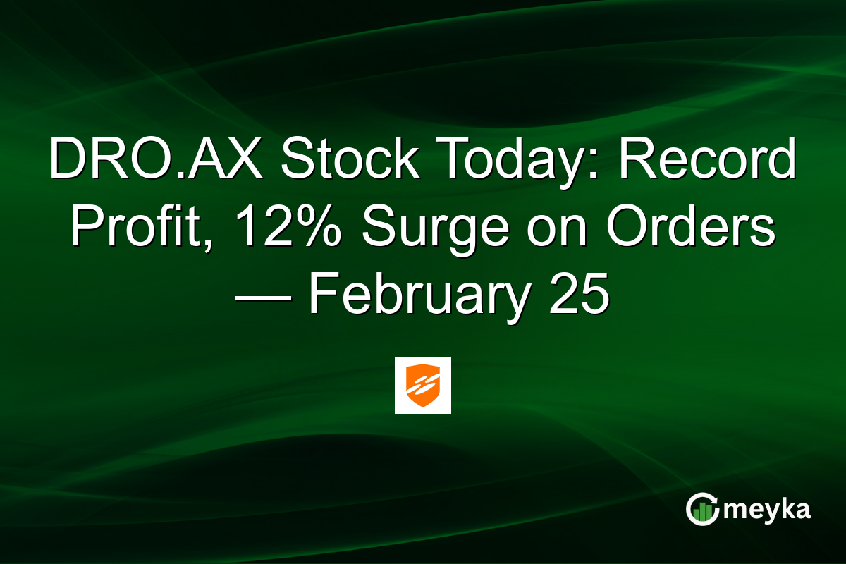 DRO.AX Stock Today: Record Profit, 12% Surge on Orders — February 25