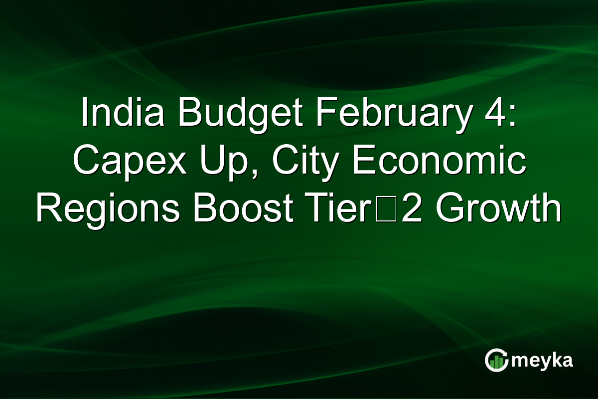 India Budget February 4: Capex Up, City Economic Regions Boost Tier‑2 Growth