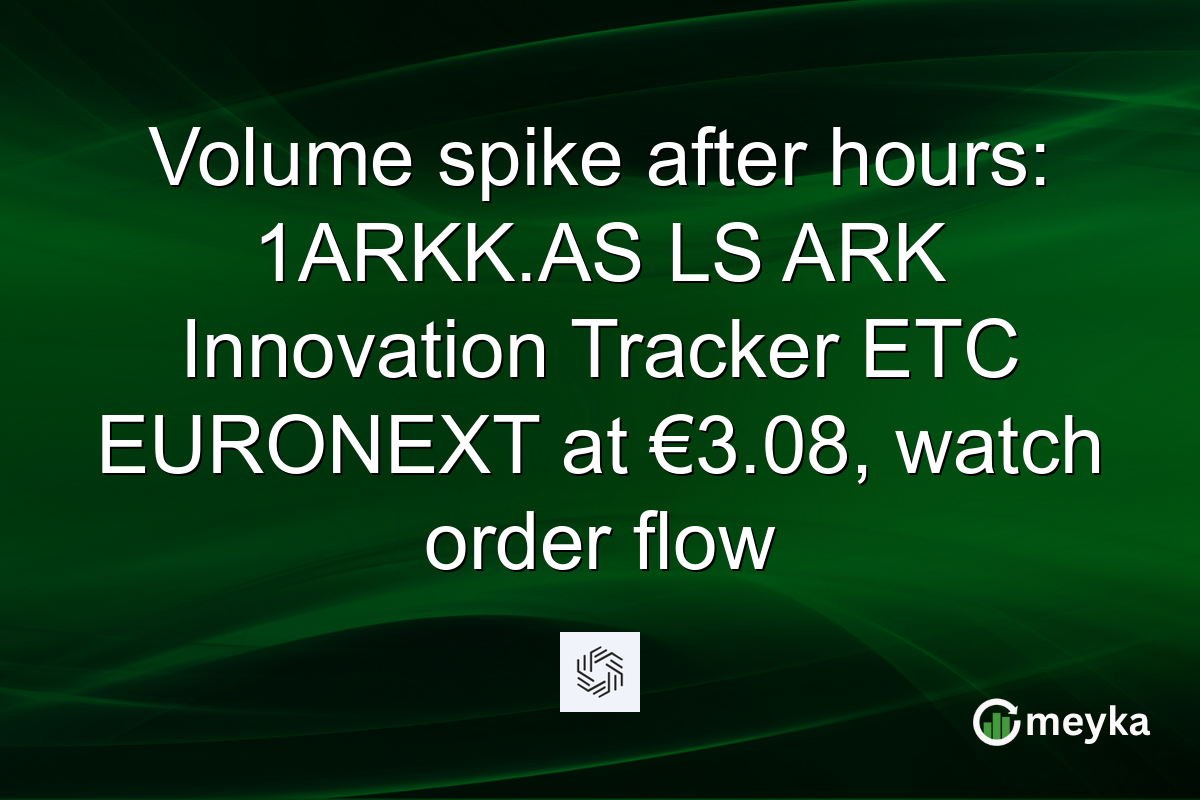 Volume spike after hours: 1ARKK.AS LS ARK Innovation Tracker ETC EURONEXT at €3.08, watch order flow