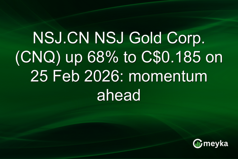 NSJ.CN NSJ Gold Corp. (CNQ) up 68% to C$0.185 on 25 Feb 2026: momentum ahead