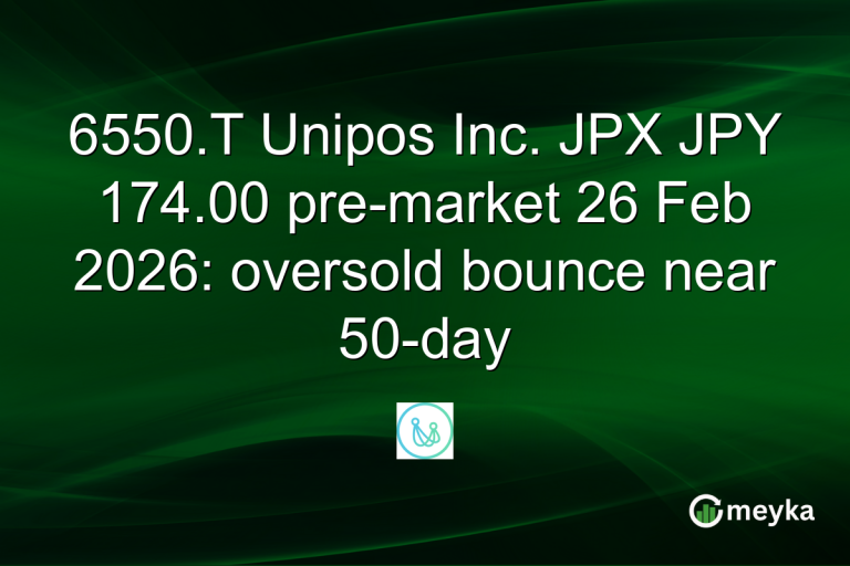 6550.T Unipos Inc. JPX JPY 174.00 pre-market 26 Feb 2026: oversold bounce near 50-day