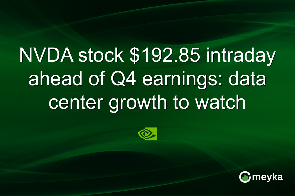 NVDA stock $192.85 intraday ahead of Q4 earnings: data center growth to watch