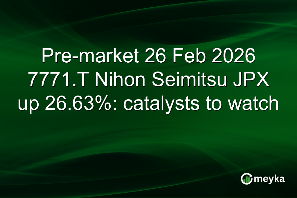 Pre-market 26 Feb 2026 7771.T Nihon Seimitsu JPX up 26.63%: catalysts to watch