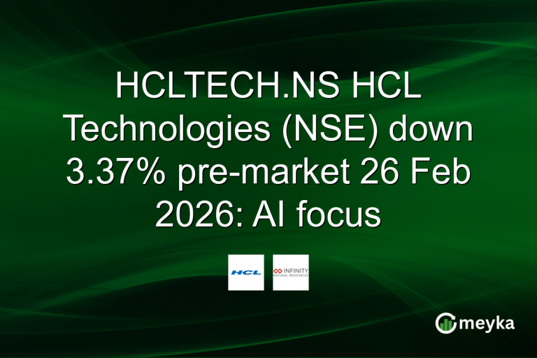 HCLTECH.NS HCL Technologies (NSE) down 3.37% pre-market 26 Feb 2026: AI focus
