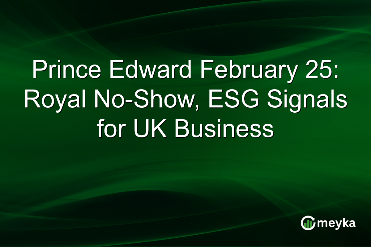 Prince Edward February 25: Royal No-Show, ESG Signals for UK Business