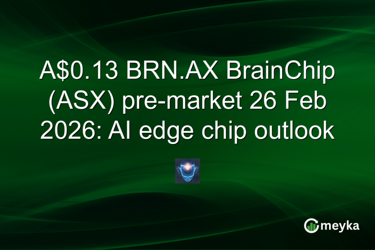 A$0.13 BRN.AX BrainChip (ASX) pre-market 26 Feb 2026: AI edge chip outlook