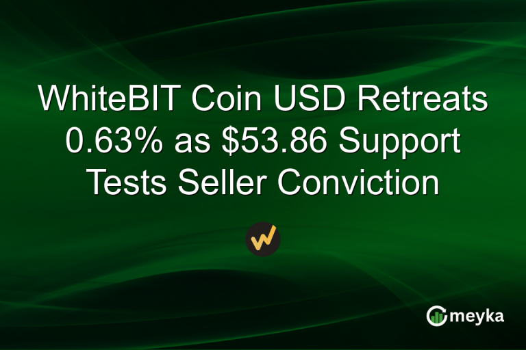 WhiteBIT Coin USD Retreats 0.63% as $53.86 Support Tests Seller Conviction