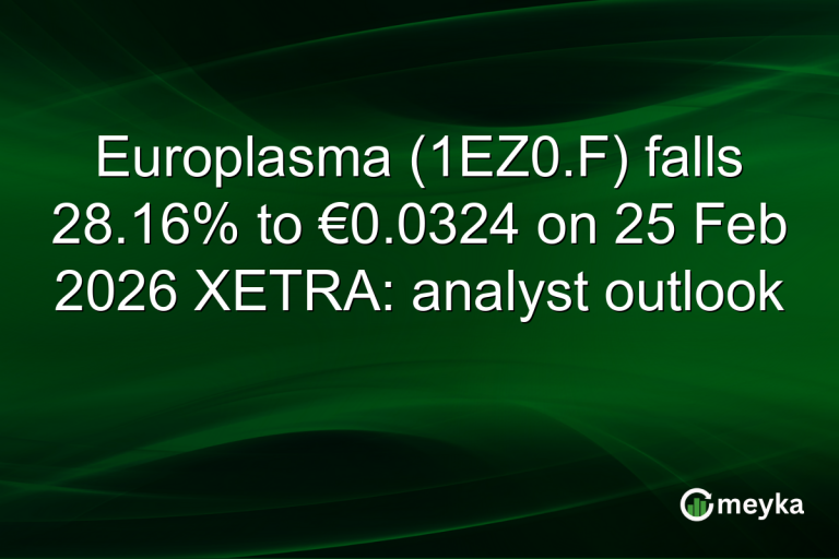 Europlasma (1EZ0.F) falls 28.16% to €0.0324 on 25 Feb 2026 XETRA: analyst outlook