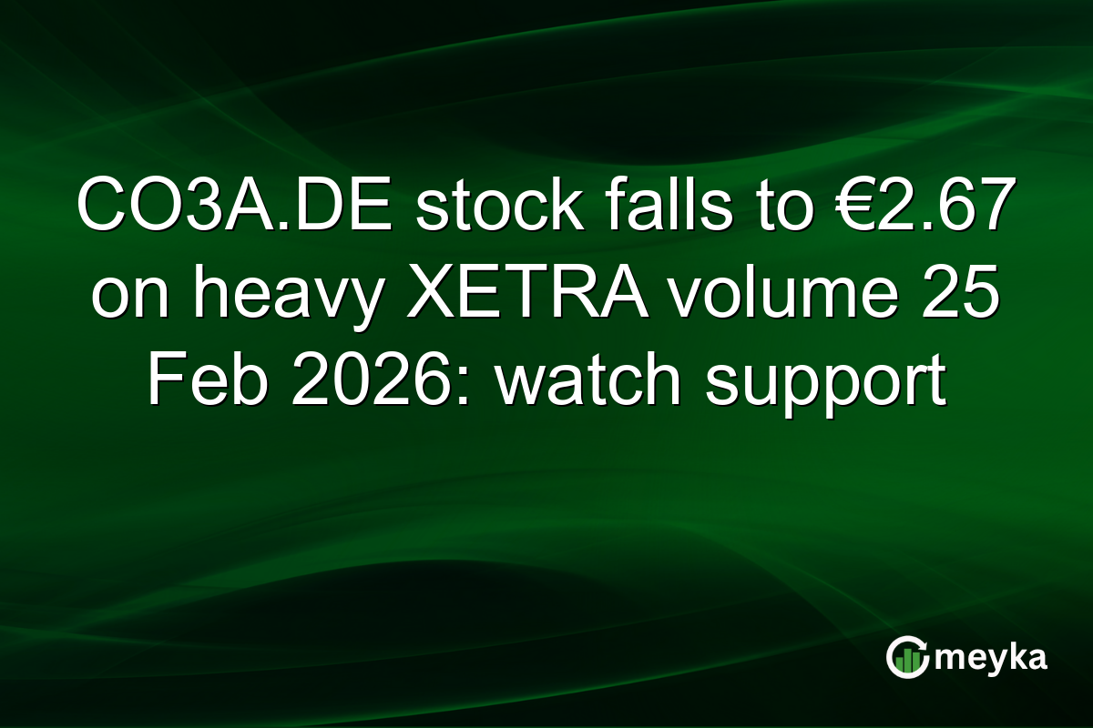 CO3A.DE stock falls to €2.67 on heavy XETRA volume 25 Feb 2026: watch support