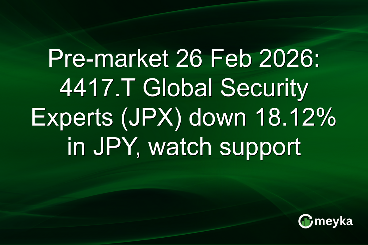 Pre-market 26 Feb 2026: 4417.T Global Security Experts (JPX) down 18.12% in JPY, watch support