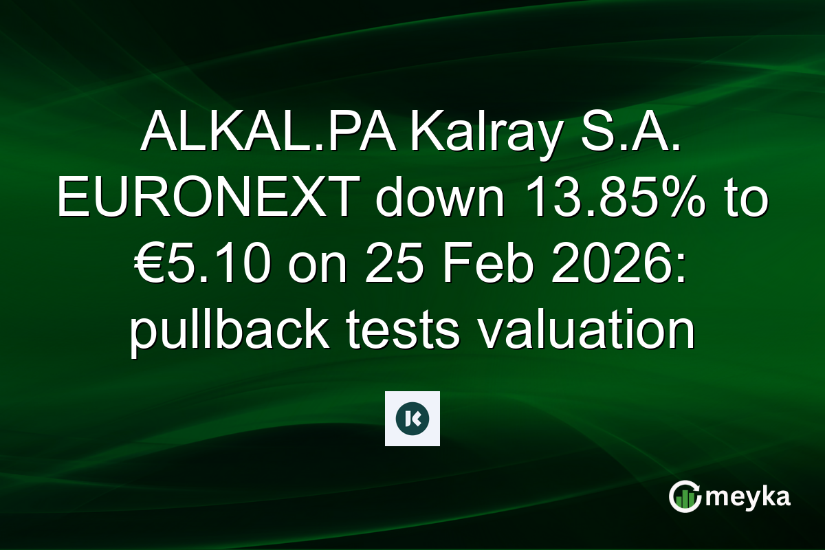 ALKAL.PA Kalray S.A. EURONEXT down 13.85% to €5.10 on 25 Feb 2026: pullback tests valuation