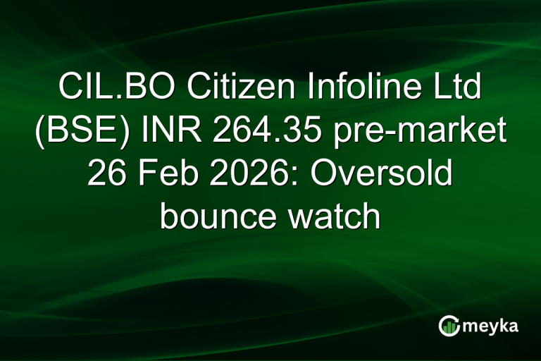 CIL.BO Citizen Infoline Ltd (BSE) INR 264.35 pre-market 26 Feb 2026: Oversold bounce watch