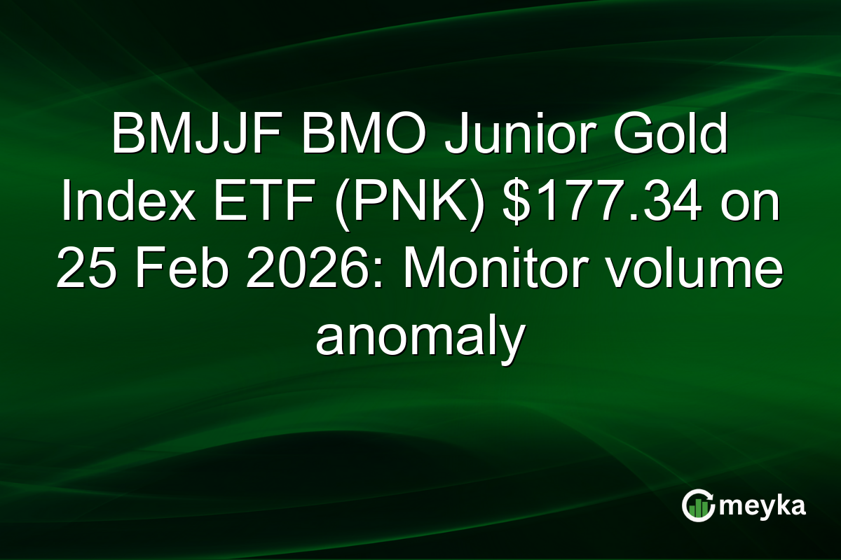BMJJF BMO Junior Gold Index ETF (PNK) $177.34 on 25 Feb 2026: Monitor volume anomaly