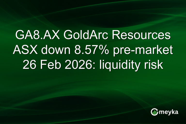 GA8.AX GoldArc Resources ASX down 8.57% pre-market 26 Feb 2026: liquidity risk