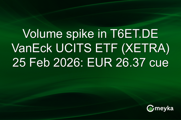 Volume spike in T6ET.DE VanEck UCITS ETF (XETRA) 25 Feb 2026: EUR 26.37 cue