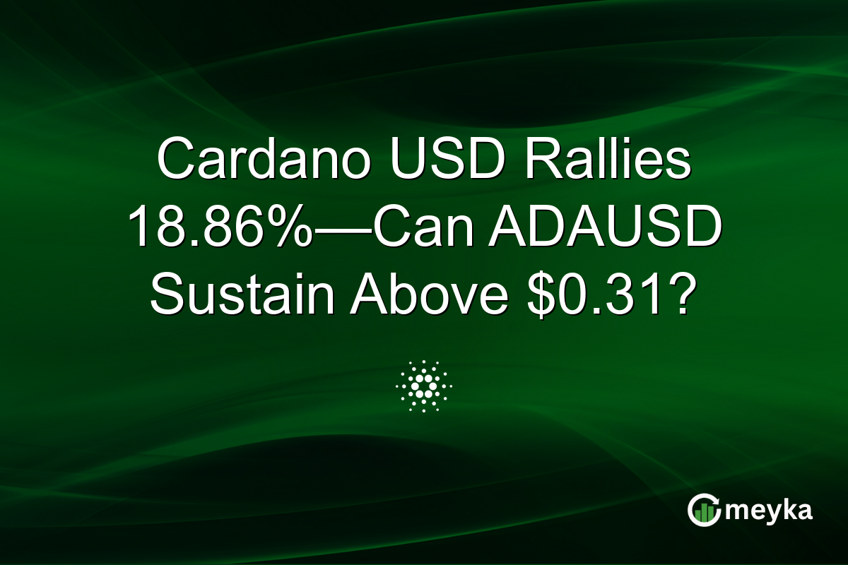 Cardano USD Rallies 18.86%—Can ADAUSD Sustain Above $0.31?