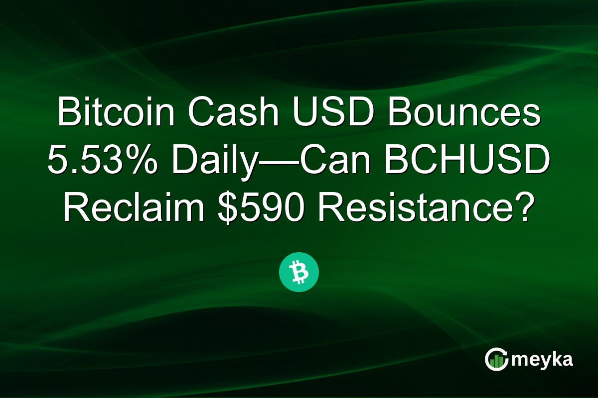Bitcoin Cash USD Bounces 5.53% Daily—Can BCHUSD Reclaim $590 Resistance?
