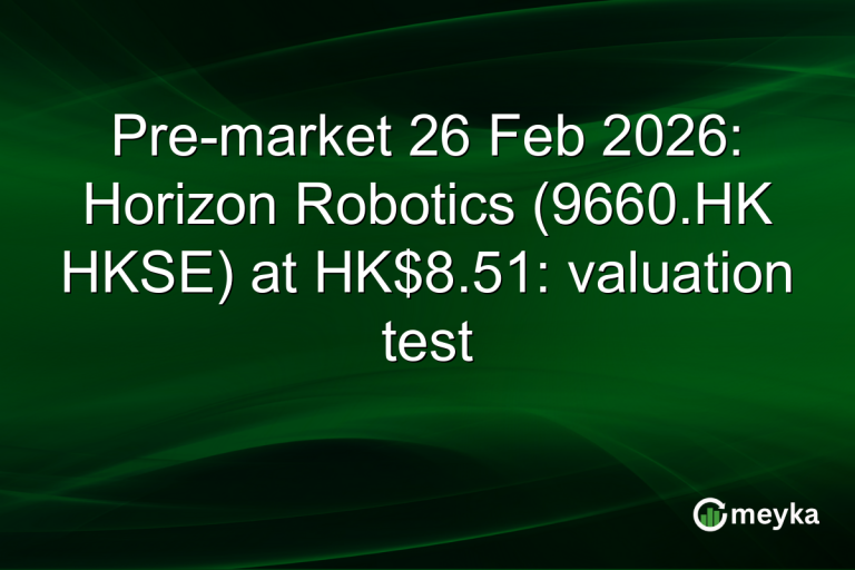 Pre-market 26 Feb 2026: Horizon Robotics (9660.HK HKSE) at HK$8.51: valuation test