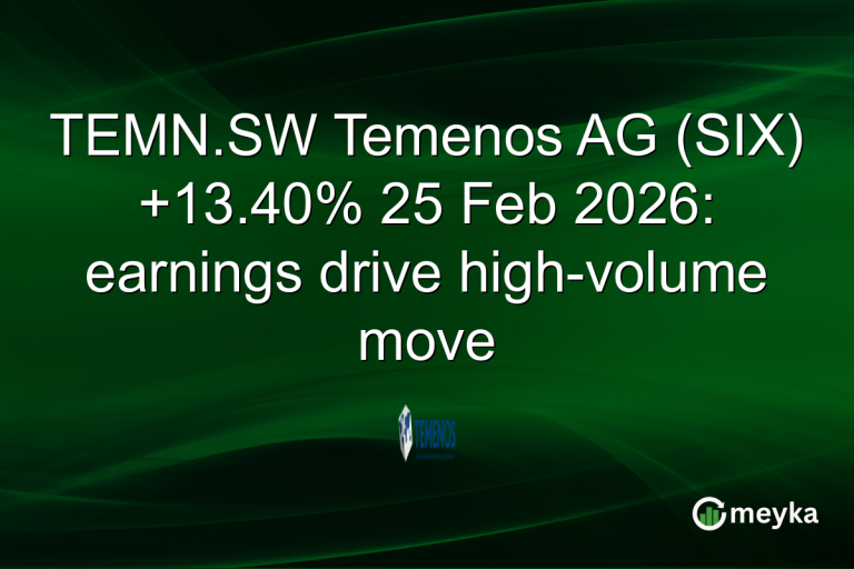 TEMN.SW Temenos AG (SIX) +13.40% 25 Feb 2026: earnings drive high-volume move