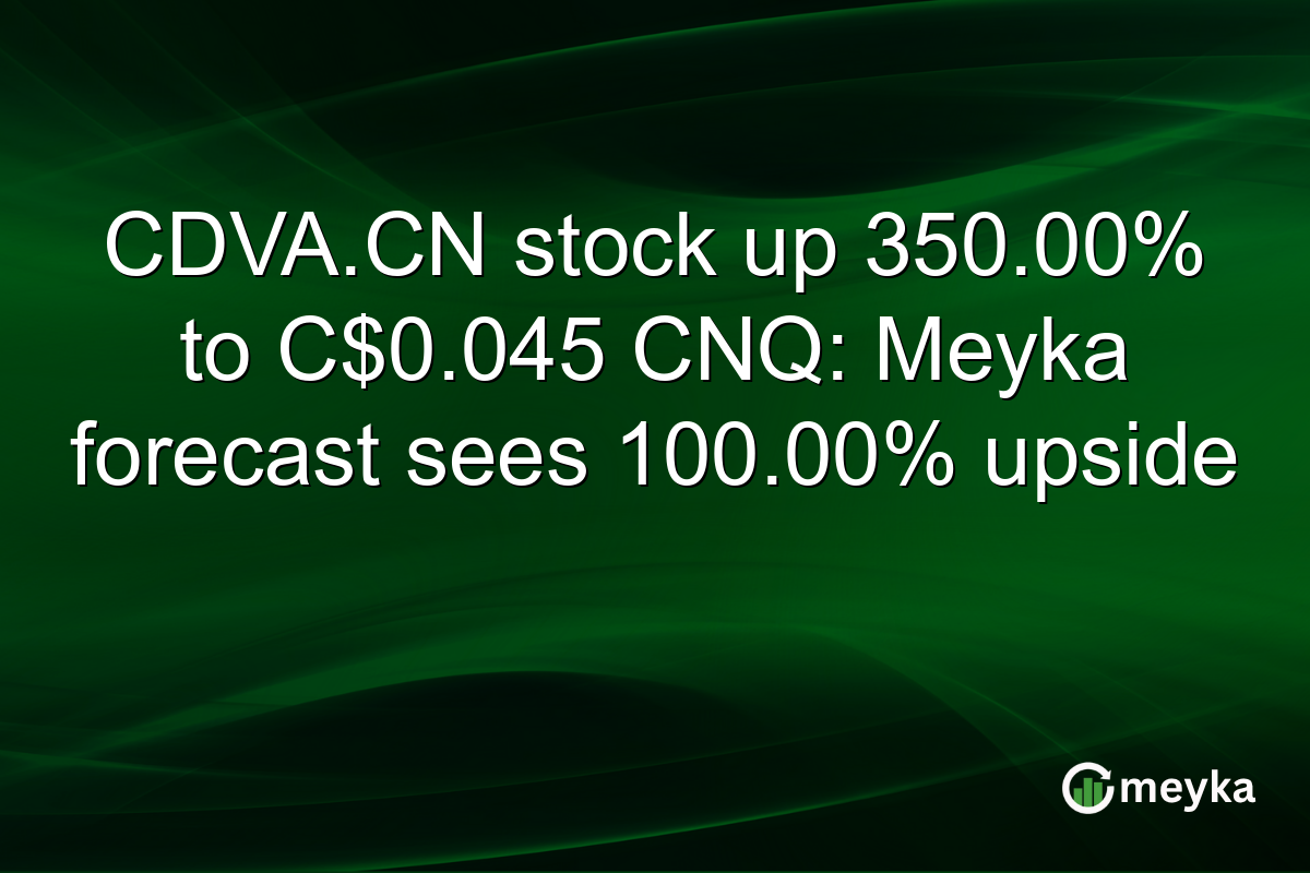 CDVA.CN stock up 350.00% to C$0.045 CNQ: Meyka forecast sees 100.00% upside
