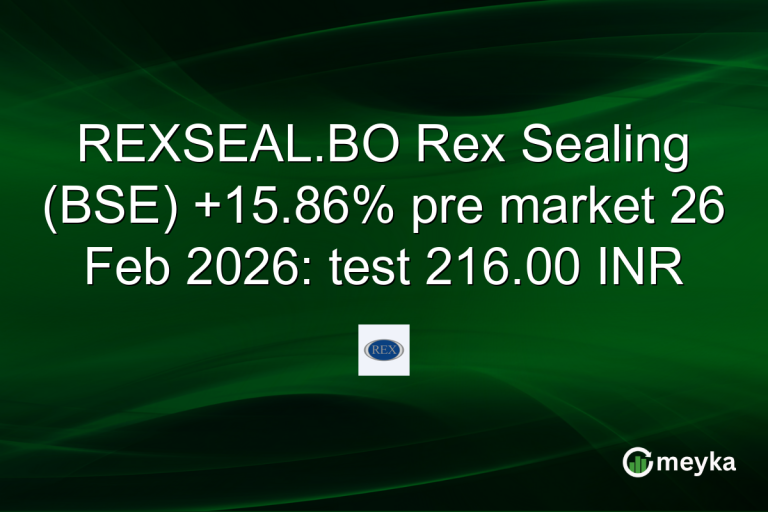 REXSEAL.BO Rex Sealing (BSE) +15.86% pre market 26 Feb 2026: test 216.00 INR