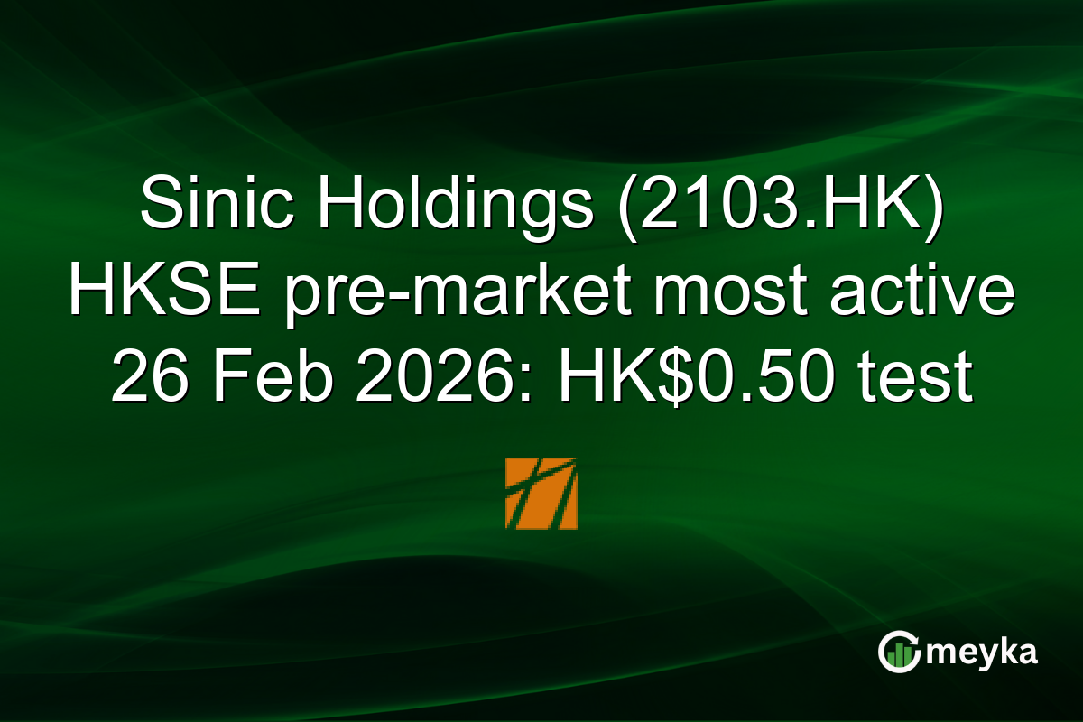 Sinic Holdings (2103.HK) HKSE pre-market most active 26 Feb 2026: HK$0.50 test