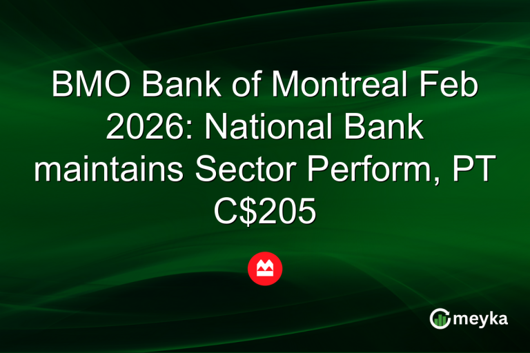 BMO Bank of Montreal Feb 2026: National Bank maintains Sector Perform, PT C$205