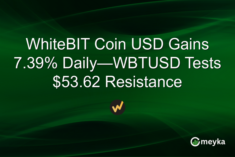 WhiteBIT Coin USD Gains 7.39% Daily—WBTUSD Tests $53.62 Resistance