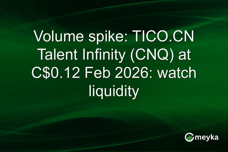 Volume spike: TICO.CN Talent Infinity (CNQ) at C$0.12 Feb 2026: watch liquidity