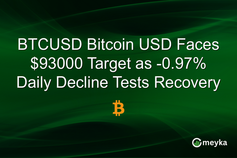 BTCUSD Bitcoin USD Faces $93000 Target as -0.97% Daily Decline Tests Recovery