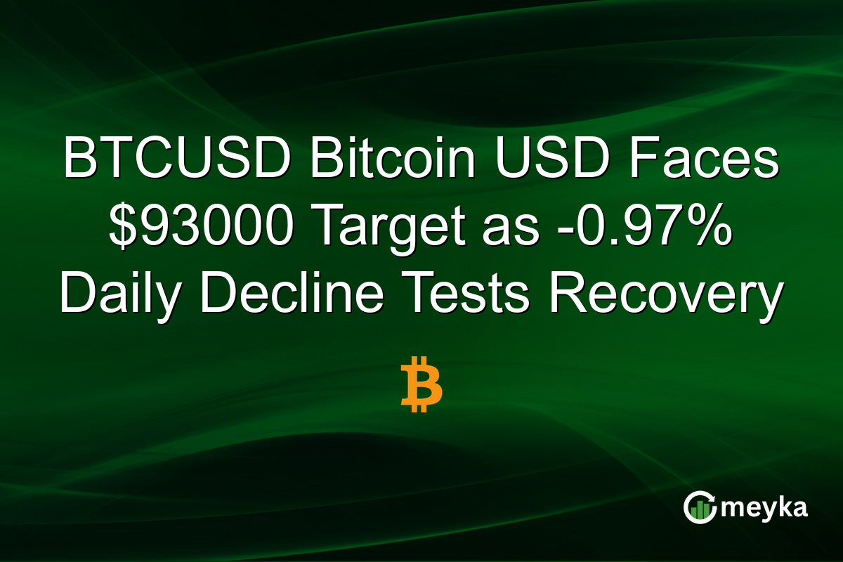 BTCUSD Bitcoin USD Faces $93000 Target as -0.97% Daily Decline Tests Recovery