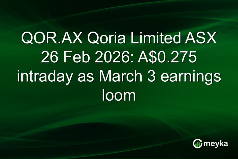 QOR.AX Qoria Limited ASX 26 Feb 2026: A$0.275 intraday as March 3 earnings loom