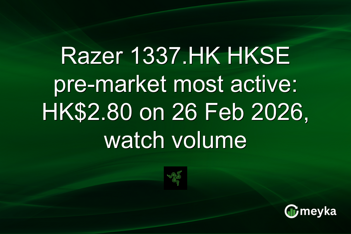 Razer 1337.HK HKSE pre-market most active: HK$2.80 on 26 Feb 2026, watch volume