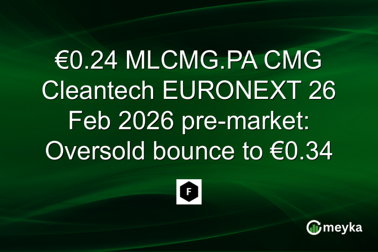 €0.24 MLCMG.PA CMG Cleantech EURONEXT 26 Feb 2026 pre-market: Oversold bounce to €0.34