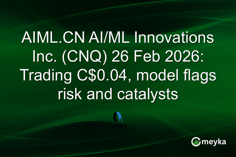 AIML.CN AI/ML Innovations Inc. (CNQ) 26 Feb 2026: Trading C$0.04, model flags risk and catalysts