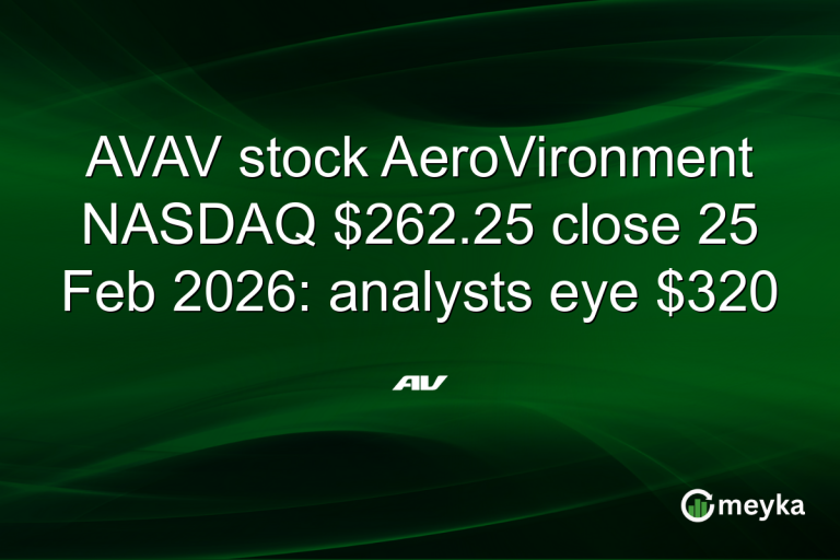 AVAV stock AeroVironment NASDAQ $262.25 close 25 Feb 2026: analysts eye $320