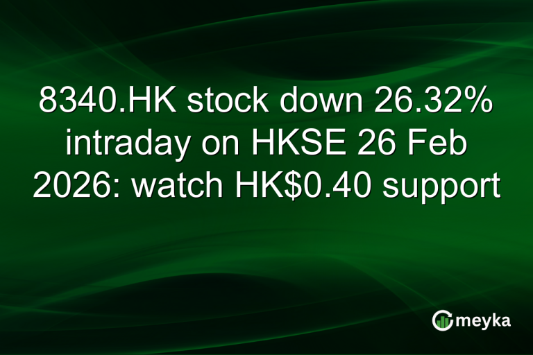 8340.HK stock down 26.32% intraday on HKSE 26 Feb 2026: watch HK$0.40 support