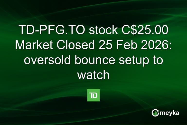 TD-PFG.TO stock C$25.00 Market Closed 25 Feb 2026: oversold bounce setup to watch