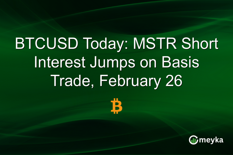 BTCUSD Today: MSTR Short Interest Jumps on Basis Trade, February 26