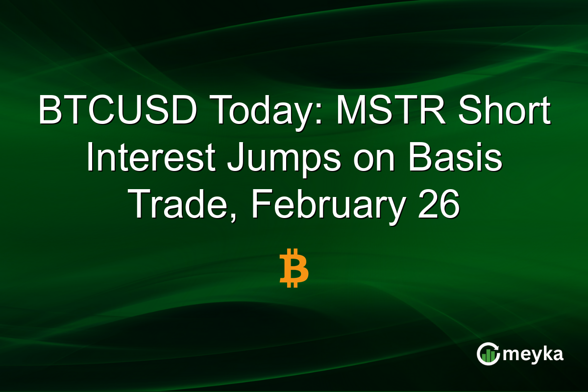 BTCUSD Today: MSTR Short Interest Jumps on Basis Trade, February 26