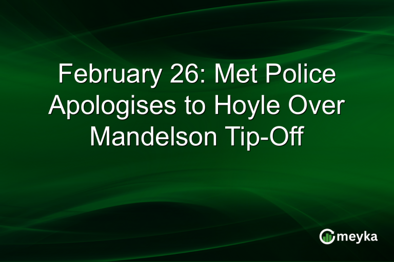 February 26: Met Police Apologises to Hoyle Over Mandelson Tip-Off