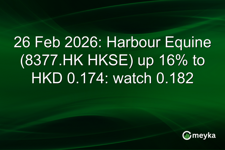 26 Feb 2026: Harbour Equine (8377.HK HKSE) up 16% to HKD 0.174: watch 0.182