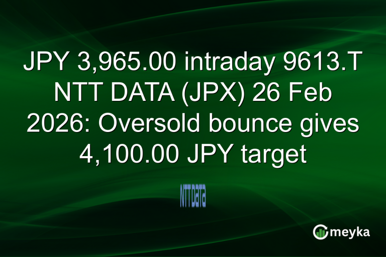 JPY 3,965.00 intraday 9613.T NTT DATA (JPX) 26 Feb 2026: Oversold bounce gives 4,100.00 JPY target
